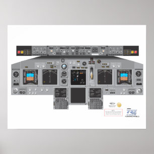 737NG Voorwaarts paneel Poster