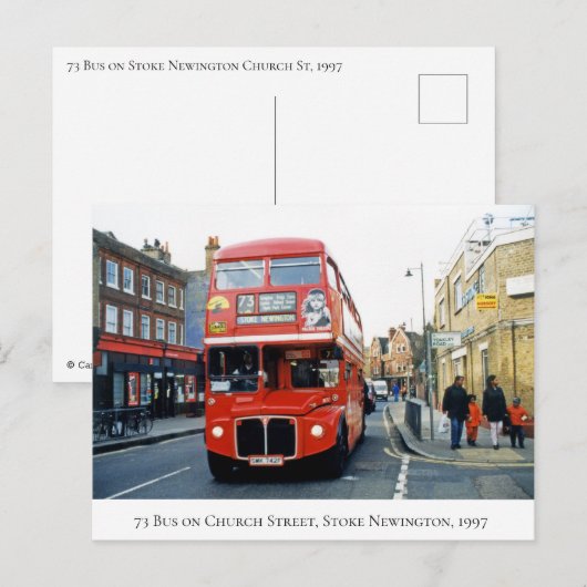 73 Bus Stoke Newington Church St N16 in 1997 Briefkaart (Voorkant / Achterkant)