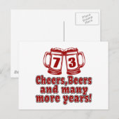 73 Cheers Bier Verjaardag Briefkaart (Voorkant / Achterkant)