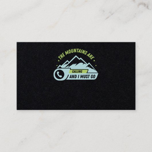 73.De bergen trekken en ik moet gaan Visitekaartje (Voorkant)
