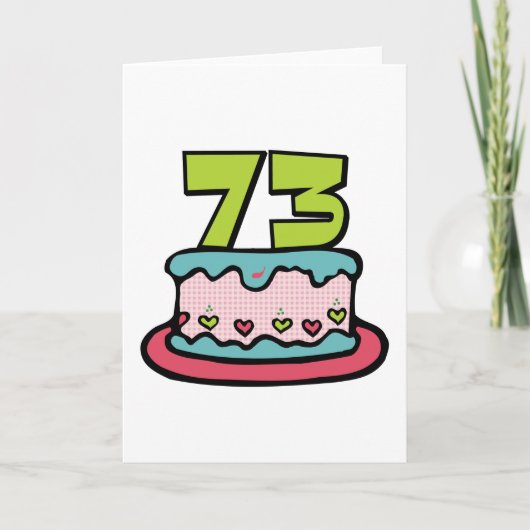 73 de Cake van de Verjaardag van éénjarigen Kaart (Voorkant)