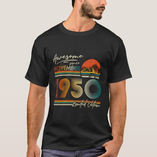 73 jaar Geweldige sinds november 1950 73e geboorte T-shirt (Voorkant)