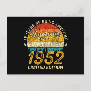 73 Jaar Oud 1952 Retro Geweldig 73e Verjaardag Cad Briefkaart