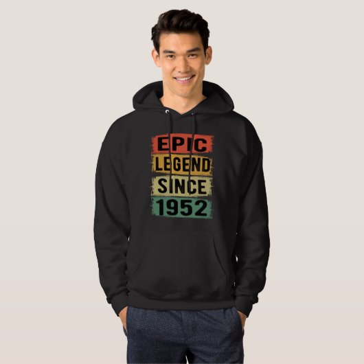 73 jaar oud Bday 1952 Epic Legend 73ste verjaardag Hoodie (Voorkant volledig)