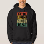 73 jaar oud Bday 1952 Epic Legend 73ste verjaardag Hoodie (Voorkant)