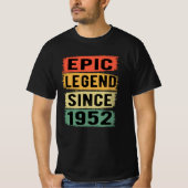 73 jaar oud Bday 1952 Epic Legend 73ste verjaardag T-shirt (Voorkant)