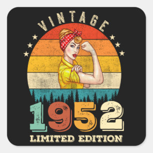 73 jaar oude Bday 1952  73ste Verjaardag Vrouwen Vierkante Sticker