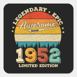 73 jaar oude Bday 1952 Geweldige 73ste verjaardags Vierkante Sticker