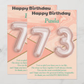 73-jarige meisjes Happy Birthday-kaart (Voorkant / Achterkant)