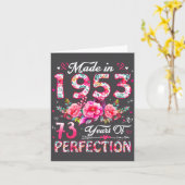 73 Year Old Made In 1953 Floral 73rd Birthday Wome Kaart (Gele Bloem)