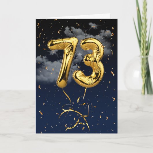 73e Britse goudmijn ballon en Confetti kaart (Voorkant)