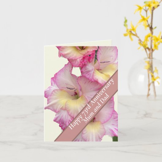 73e Jubileum bewerkbaar Kaart (Gele Bloem)