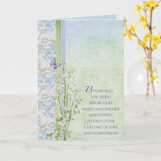 73e Jubileum Lily van de Valley bouquet Kaart (Gele Bloem)