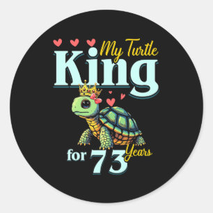 73e trouwdag koppels Mijn Turtle King Fo Ronde Sticker