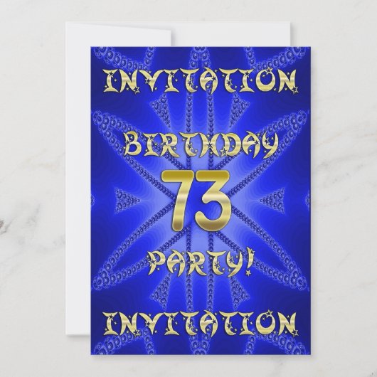 73e uitnodiging van de partij van Birthday (Voorkant)