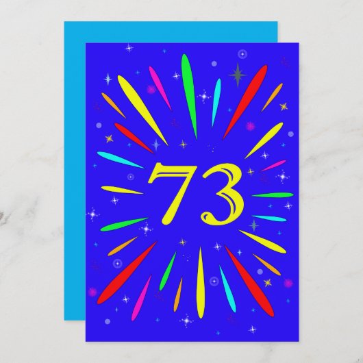 73e uitnodiging van de verjaardag (Voorkant / Achterkant)