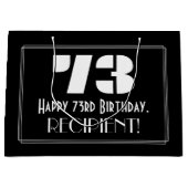 73e verjaardag ~ Art Deco geïnspireerd look "73" + Groot Cadeauzakje (Voorkant)