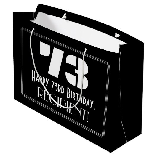 73e verjaardag ~ Art Deco geïnspireerd look "73" + Groot Cadeauzakje (Achterkant Gekanteld)