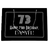 73e verjaardag — Art Deco Geïnspireerde look "73" Groot Cadeauzakje (Voorkant)