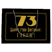 73e verjaardag — Art Deco Geïnspireerde look "73"  Groot Cadeauzakje (Achterkant)