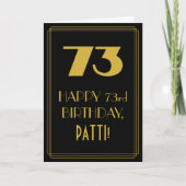 73e verjaardag ~ Art Deco geïnspireerde look "73" Kaart (Voorkant)