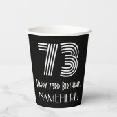 73e verjaardag — Art Deco Geïnspireerde look "73" Papieren Bekers (Achterkant)