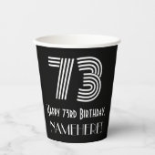 73e verjaardag — Art Deco Geïnspireerde look "73" Papieren Bekers (Voorkant)