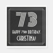 73e verjaardag: Art Deco Geïnspireerde look "73" + Servet (Voorkant)