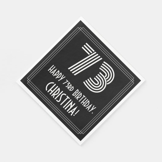73e verjaardag: Art Deco Geïnspireerde look "73" + Servet (Hoek)