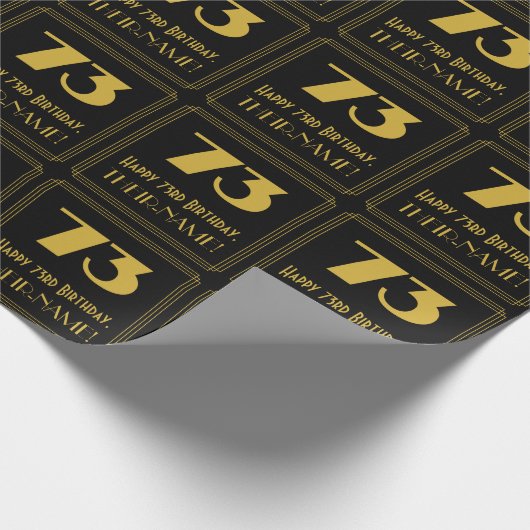 73e Verjaardag – Art Deco Geïnspireerde Uiterlijk Cadeaupapier (Hoek)
