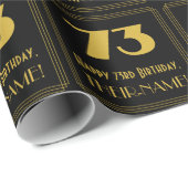 73e Verjaardag – Art Deco Geïnspireerde Uiterlijk Cadeaupapier (Rol Hoek)