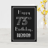 73e verjaardag: Art Deco Style # 73 en aangepaste  Kaart (Gele Bloem)