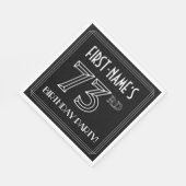 73e verjaardag: Art Deco Style + aangepaste naam Servet (Hoek)