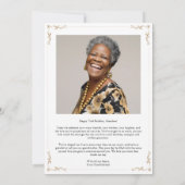 73e verjaardag: bedankkaartje met eerbetoon kaart (Achterkant)