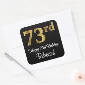 73e verjaardag – Elegante luxe faux gouden look # Vierkante Sticker (Envelop)
