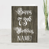 73e verjaardag: Fancy, elegante tekst; Faux Hood l Kaart (Voorkant)