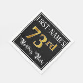 73e verjaardag — Fancy script, Faux Gold look Servet (Hoek)