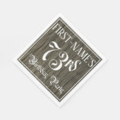 73e verjaardag — Fancy script, Faux Wood Kijk Servet (Hoek)