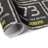 73e verjaardag: Floral Flowers Number, eigen naam Cadeaupapier (Rol Hoek)