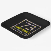 73e verjaardag: Floral Flowers Number, eigen naam Papieren Bordje (Gebogen)