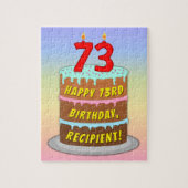 73e verjaardag: Fun Cake and Candles + Custom Name Legpuzzel (Verticaal)