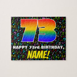 73e verjaardag — Fun, Colorful Music Symbols & "73 Legpuzzel