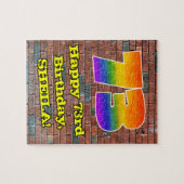 73e verjaardag: Fun Graffiti-geïnspireerde regenbo Legpuzzel (Horizontaal)