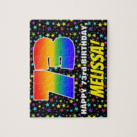 73e verjaardag — Fun, kleurrijk Star Field Pattern Legpuzzel (Verticaal)