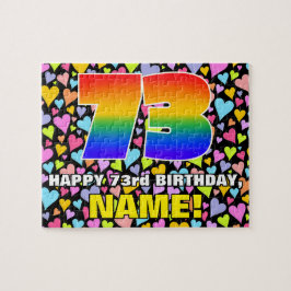 73e verjaardag — Fun, liefhebbende hartvormen + "7 Legpuzzel