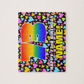 73e verjaardag — Fun, liefhebbende hartvormen + "7 Legpuzzel (Verticaal)