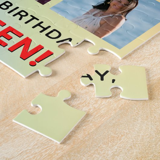 73e verjaardag: Fun Rainbow #, aangepaste naam & f Legpuzzel (Zijkant)