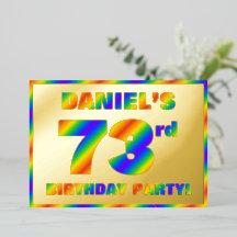 73e verjaardag - Fun, regenboogspectrum "73"