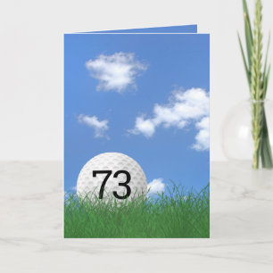73e verjaardag, golfbal in gras kaart