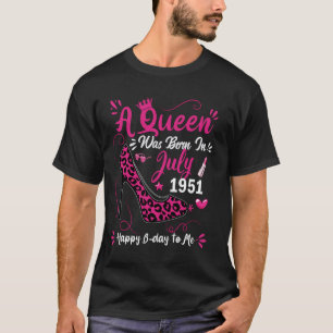 73e verjaardag hoge hak Een koningin werd geboren T-shirt